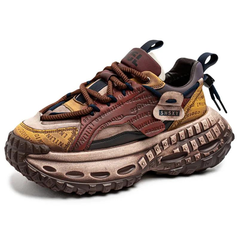 Mens Casual Sport Shoes Four Seasons Thick Sole Sneaker Breathable Comfortable Upper Non-slip Wear-resistant Soles Original Shoe