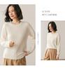 Women's Versatile Long Sleeve Cashmere Sweater – Loose, Slimming, Thick Cable Knit Base Layer Top