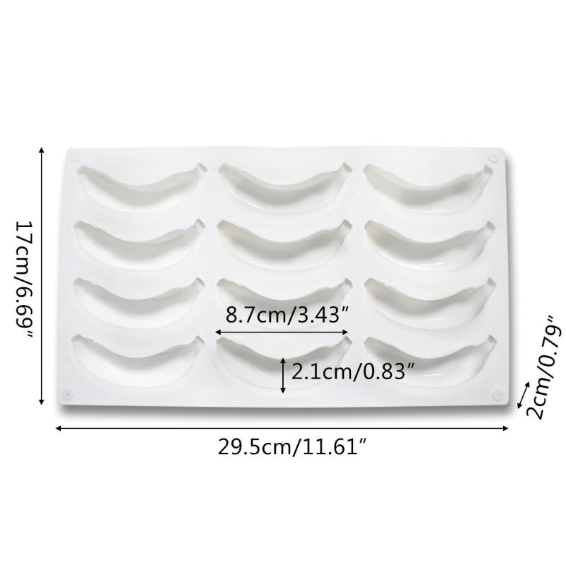 12 Hohlraum 3D Bananen Silikonform zum Backen Schokolade Mousse Kuchen Eis Dessert Gebäckform Dekorierwerkzeuge