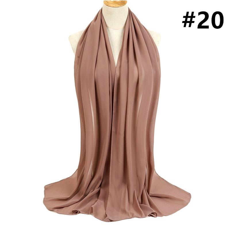 Chiffon Headscarf Monochrome Versatile Bubble Pearl Chiffon Yarn Headscarf Women's Solid Color Shawl Hot Sale