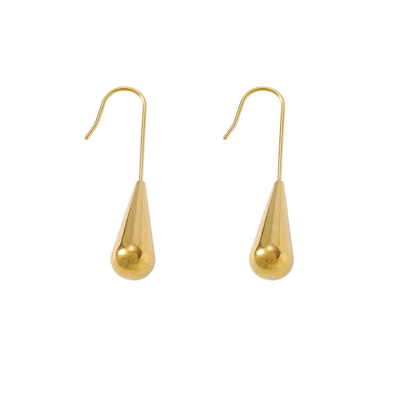 Popular stainless steel water drop earrings piercing trend stud earrings temperament simple earrings