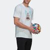 adidas Camiseta de manga corta con cuello redondo y diseño deportivo de fútbol Messi Series 3K para hombre, color blanco HA0902