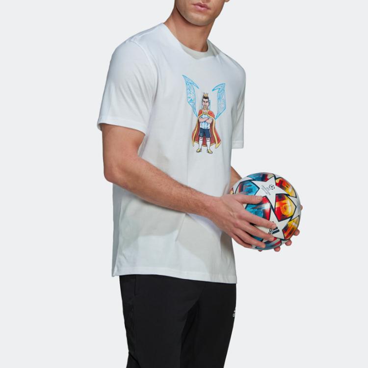 Adidas Messi Series 3K Football Sports Round Neck Short Sleeve T-Shirt Men Tops White HA0902