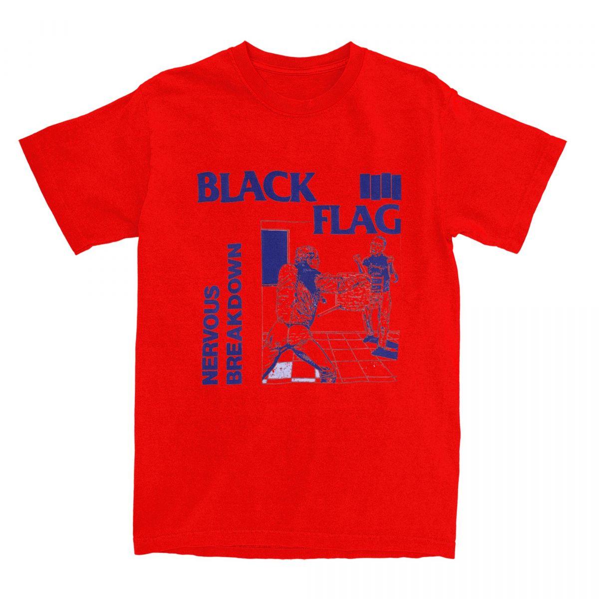 Футболка Black Flag Nervous Breakdown Пляжная Рок-музыкальная Группа Y2K Смешные Футболки Хлопковая Футболка Для Мужчин С Короткими Рукавами Топы S