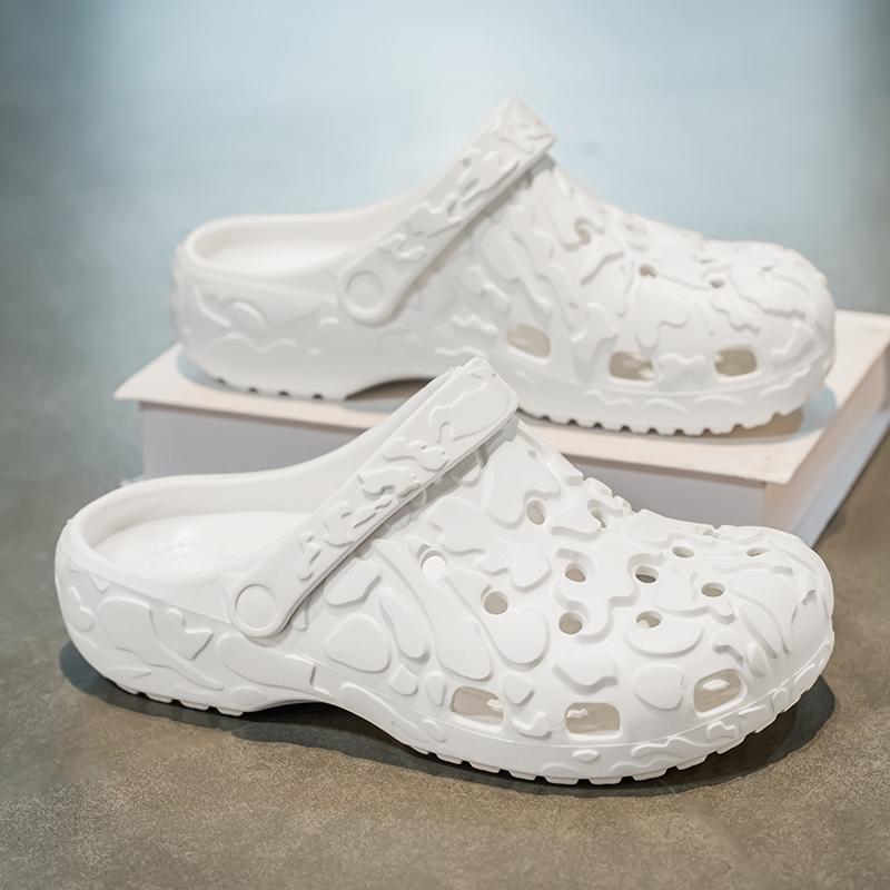 

Мода 2025 Лето Мужские сандалии Новая домашняя садовая обувь Удобные и легкие мужские шлепанцы Нескользящие сандалии-вьетнамки с мягкой подошвой 32-33 белый