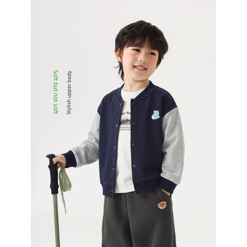 Right European Boys' Baseball Jacket 2026 Spring New Children's Clothing Spring and Autumn Outfit Baby Children's Casual Versatile Top