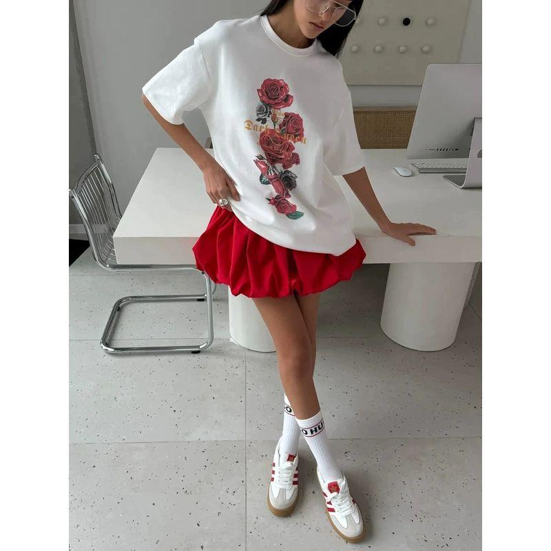 New Fashion T-shirt Fashion New Fashion Casual Loose round Neck Print Letter Cotton T-shirt Top