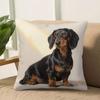 pc D Flat Pillow Not Included Dachshund Dog Portrait Oil Painting Style Cushion Cover Plush Pet Lover Gift Sofa Decor Case