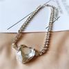 Shine Big Heart Crystal Choker Necklaces for Women Geometric Rhinestones Necklaces Statement Zircon Party Gifts