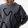 Broadcast Women's Loose-fit Misty Grey Wool Pullover Sweater
