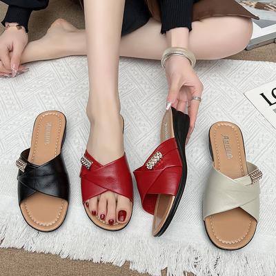Zahraniční obchod velké velikosti pantofle dámské jarní nová móda silná podrážka ležérní pohádkový styl s sukní a sandály trendy