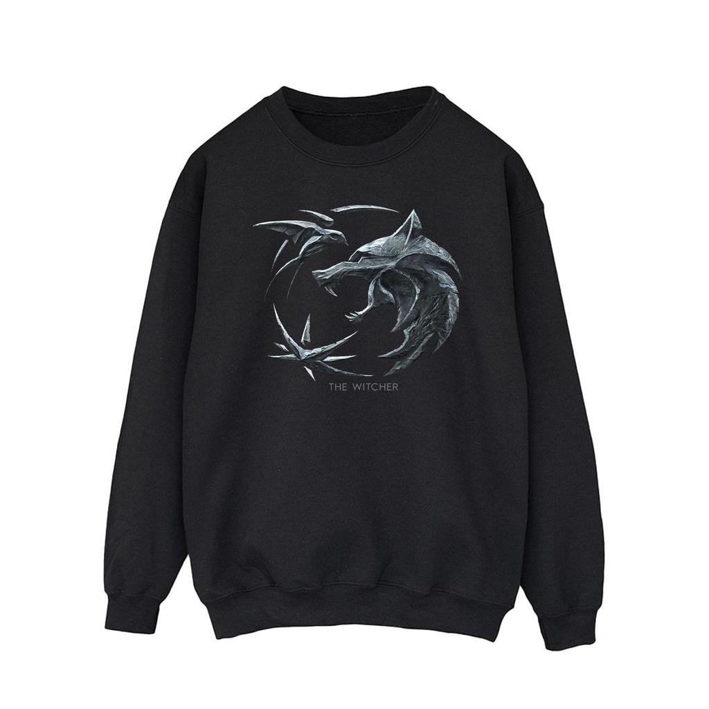 Netflix Mens The Witcher Wolf Logo Sweatshirt
