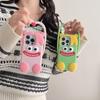 For iPhone 16 Pro Silicone Case Cute Heart Monster Design Shockproof Phone Back Cover
