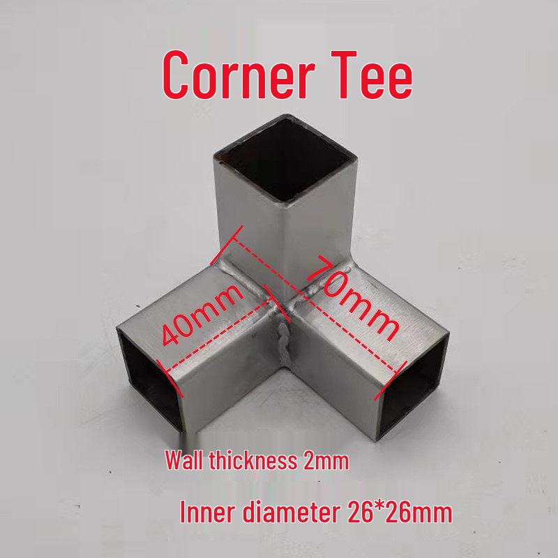 Stainless Steel 25x25 Square Tube Tee Connector for Shelving Display Racks