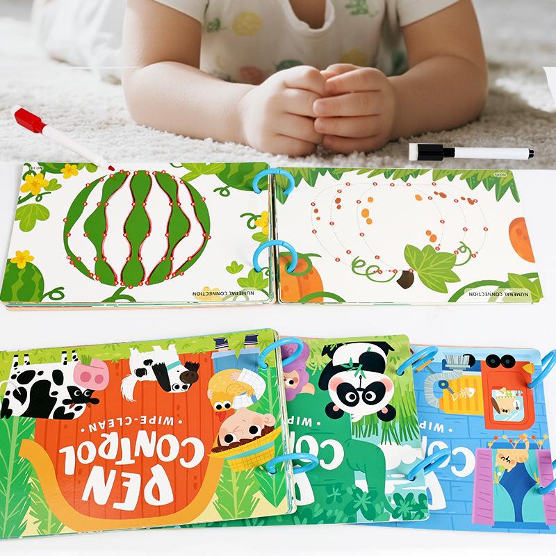 Grenzüberschreitende Kinder-Radierkarten zum Nachzeichnen: Früherziehung Stiftkontrolle Lernkarten & Lustiges Spielzeug