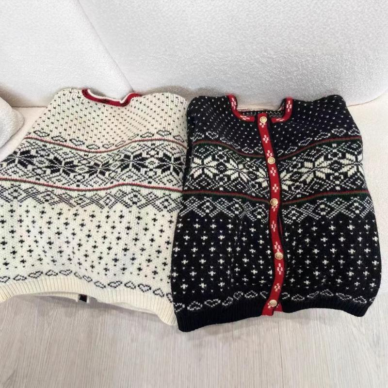 Cardigan tricotat retro leneș pentru toamna și iarna femeilor, nou, moale, ceros, de Crăciun, cu culori contrastante, cu gât rotund, jachetă pulover pentru femei