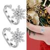 Silver Snowflake Winding Stackable Ring Spinner Rings for Couple Women Men