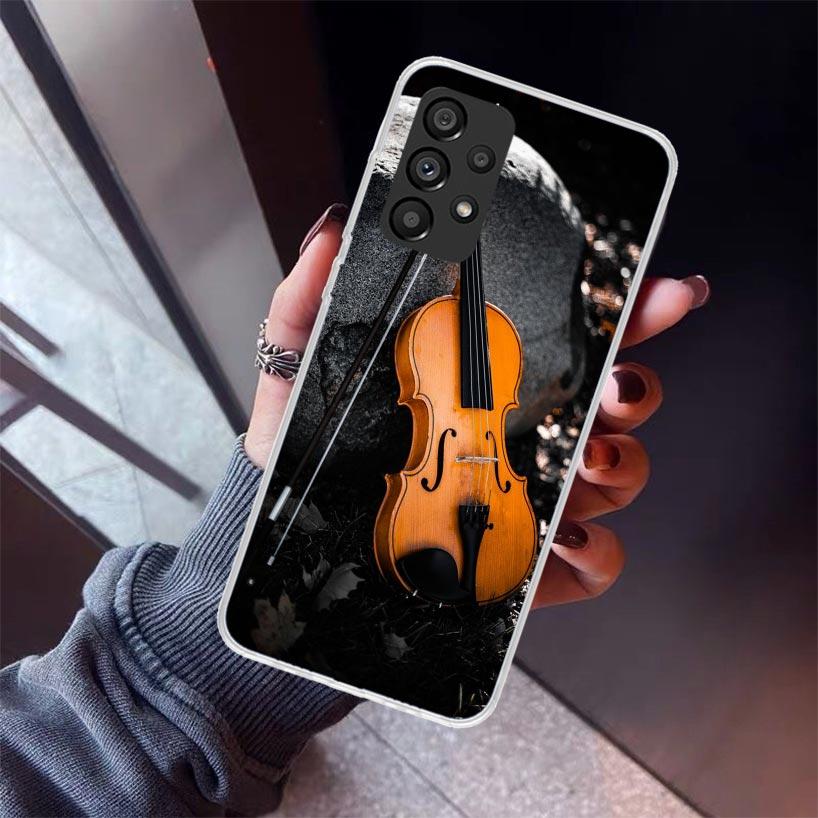 Music Violin Phone Case For Samsung Galaxy A12 A52S A42 A32 A22 A51 A50 Note 20 Ultra 10 S10 Plus A71 A70 A31 A30 A10S Galaxy A1