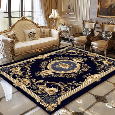 Tapete Persa de Luxo Estilo Europeu Sala de Estar Quarto Tapete Grande Antiderrapante Sofá Mesas de Chá Tapete Decoração de Casa Personalizada Tapete de Sala