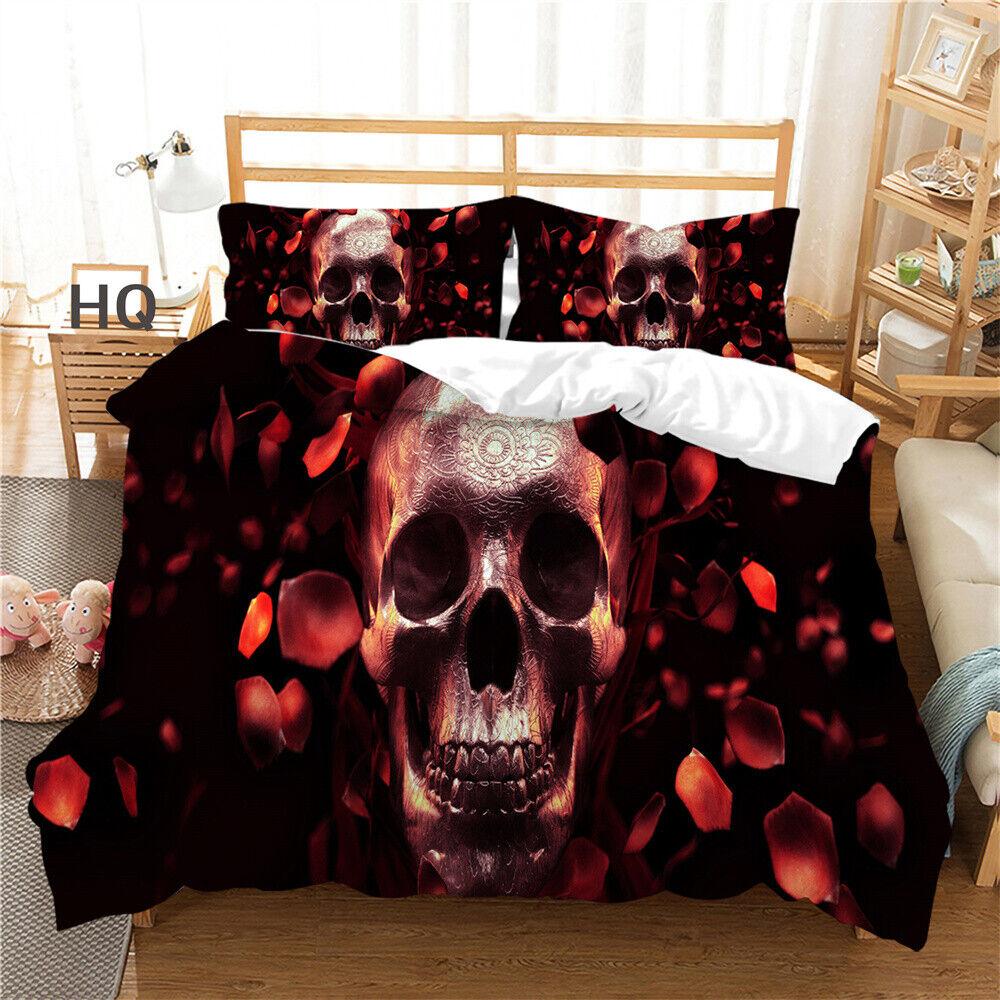 Skull Printing Duvet Cover Youth Bedroom Decor Bedding Suit Comforter Cover