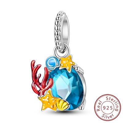 Copper Marine Life Charms Ocean Series Pendant Jewelry Fit Original Bracelet Necklace For Women Diy Gift Party