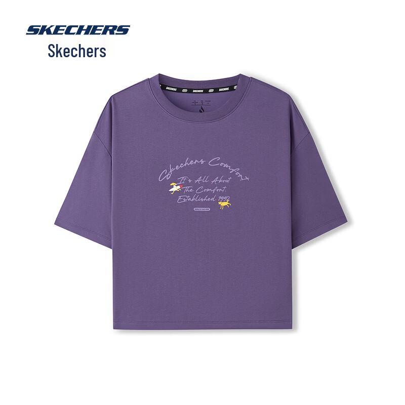Skechers Women s Loose Knit Short-Sleeve T-shirt L226W018 L