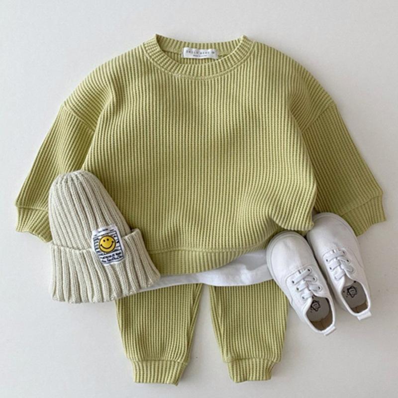 Baby Suit Cotton Round Neck Sweater Sports Suit Baby Casual Cartoon Two-piece Set