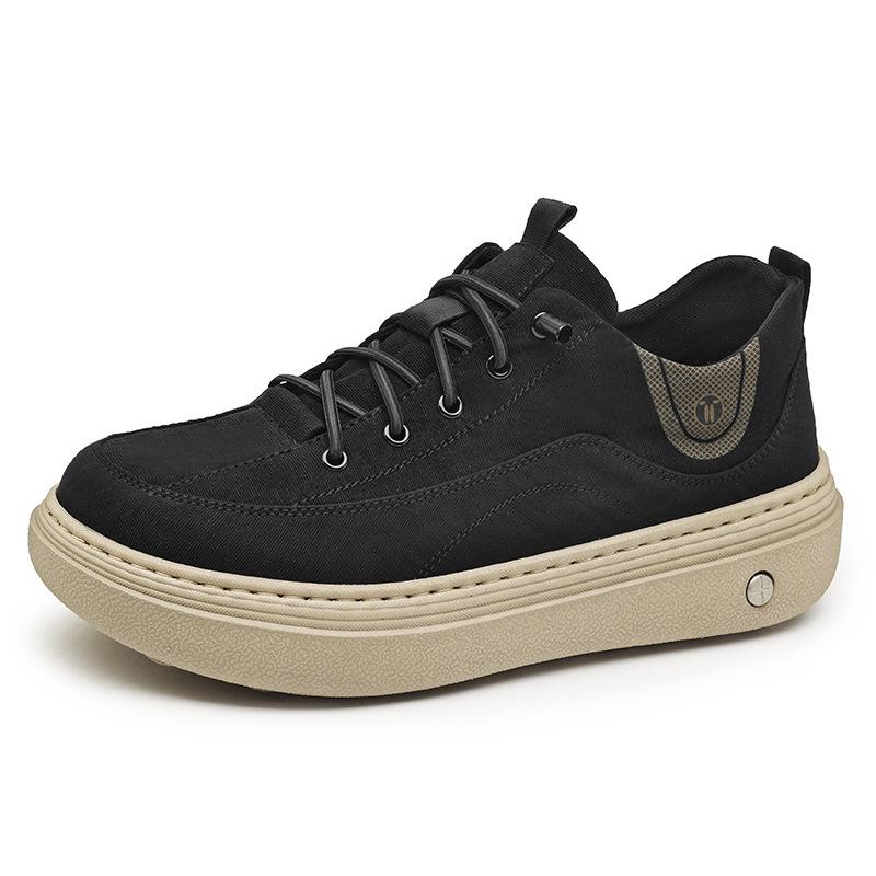 Men s Casual Autumn Slip-On Canvas Shoes with Thick Sole 44