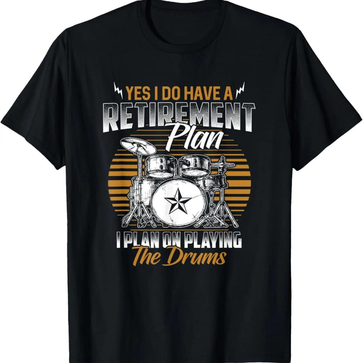 Vintage Drums T-Shirt Cool Retro Drummer Gift Tee Shirt T-Shirt S
