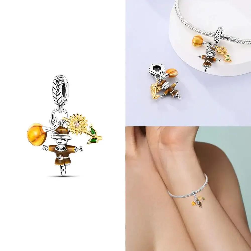 Autumn Harvest Series Squirrel Maple Leaf Pumpkin Copper Charms Pendants Fitoriginal Bracelets Diy Jewelry
