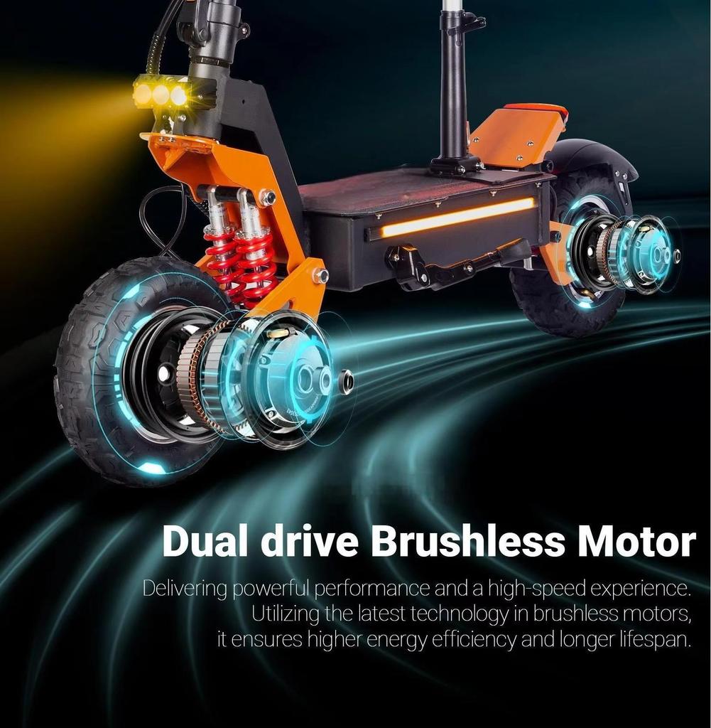 EU X5 6000W 60V 40AH Hulajnoga Elektryczna z Podwójnym Silnikiem Maks. Prędkość 90km/h Hamulec Hydrauliczny Wyświetlacz LCD Maks. Zasięg 90km Składana Hulajnoga