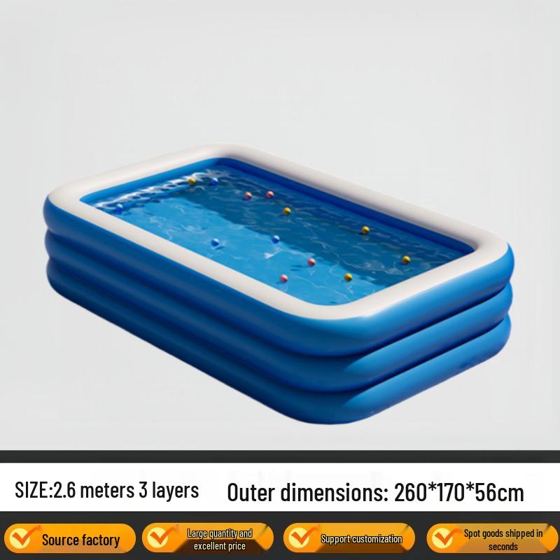 Extra-Large Foldable Inflatable Swimming Pool for Kids and Adults, Outdoor Home Use