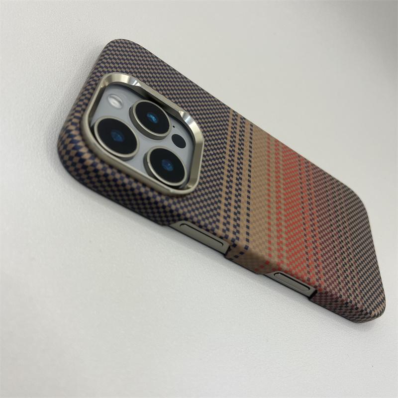 Carbon Fiber Fibre Relief Magsafe Case For iPhone 16 15 14 Pro Max 17 Pro Magnetic Wireless Charging Alloy Lens Shockproof Cover