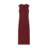Round Neck Pleated Sleeveless Dress