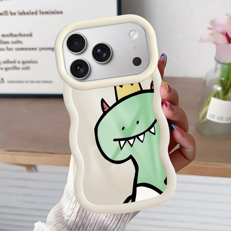 Cartoon Dinosaur Goose Soft Phone Cover Case for iPhone 13 17 Air 14 12 8 XR 15 Plus 11 16 Pro Max