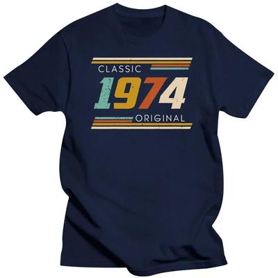 Classic 1974 Original Birthday Gifts 50 Years Old 50th Bday Present T-Shirts Funny Tees Short Sleeve T Shirts O Neck Clothes#Color