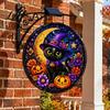 Waterproof Yard Sign Solar Halloween LED Hanging Light Outdoor Lighted Festive Path Lights Decor for Porch Garden Halloweens Party Wall Ornament