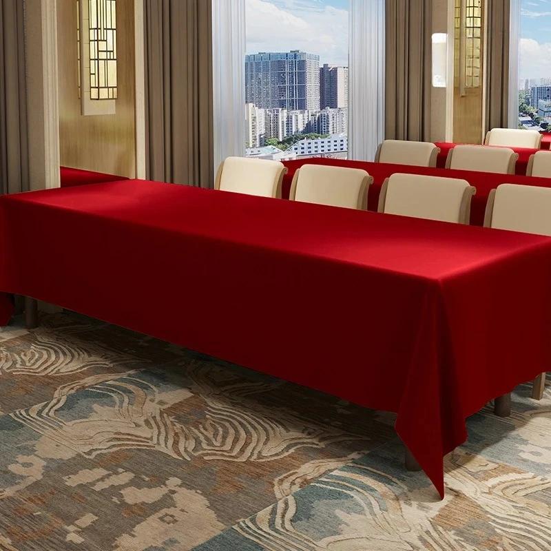 Solid Color Conference Staff  Tablecloth Rectangular High-grade Exhibition Activity Table Cloth Banquet Exhibition Table Skirt