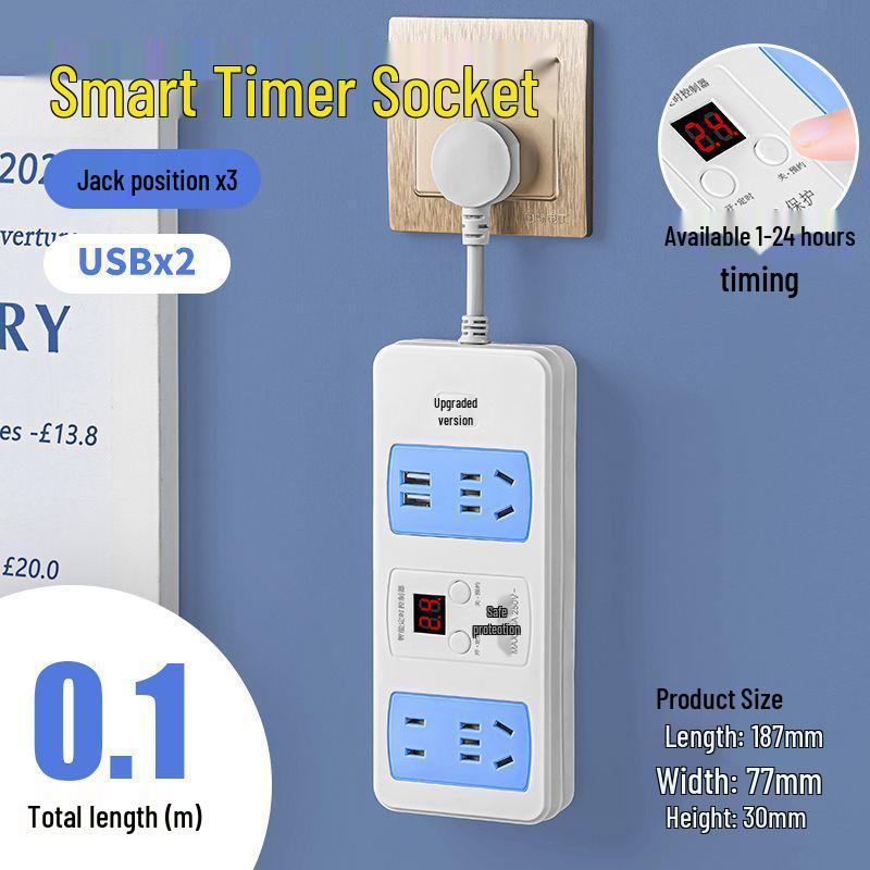 Electric Vehicle Timer Socket: 1-24 Hour Power Control & Overcharge Protection