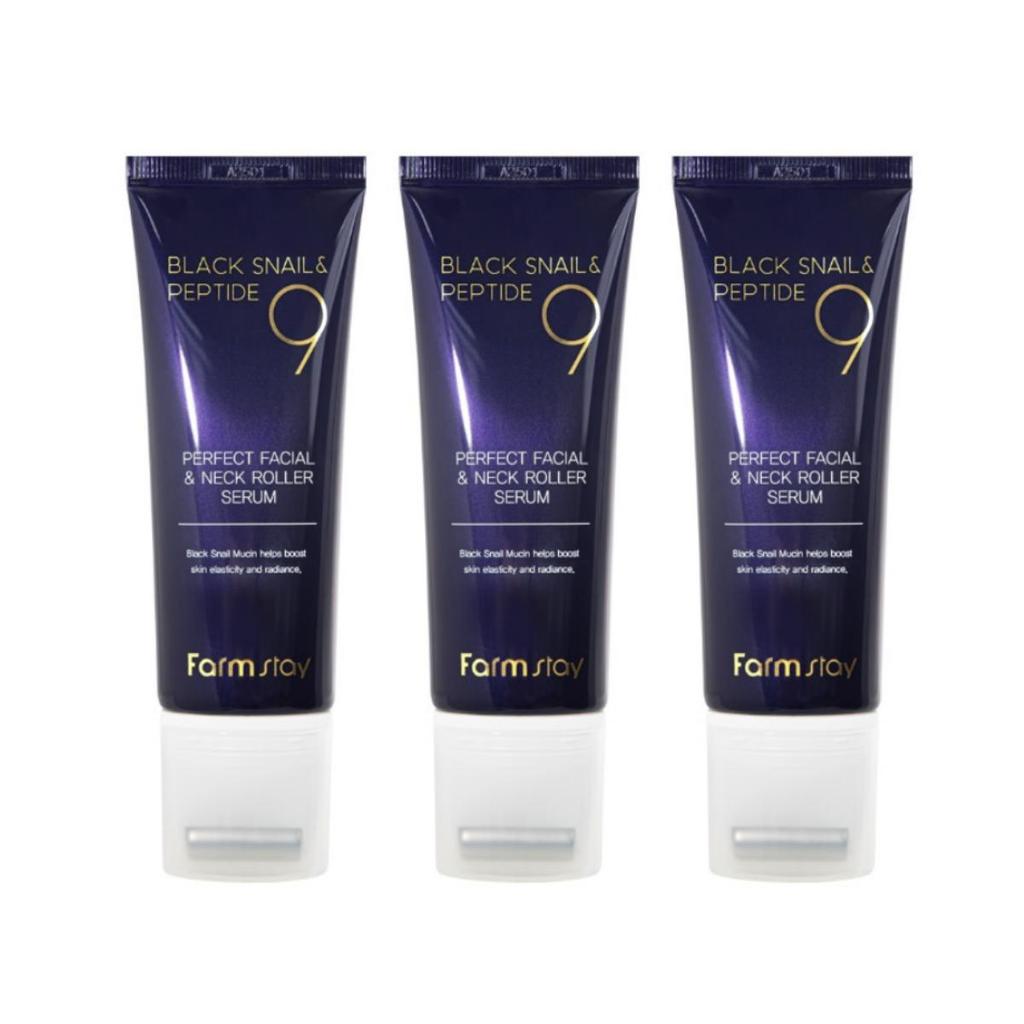 [Farmstay] Black Snail & Peptide 9 Perfect Facial & Neck Roller Serum 100ml