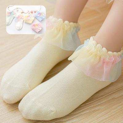 "Korean Style Girls' Mesh Lace Dance Socks for Babies and Children"