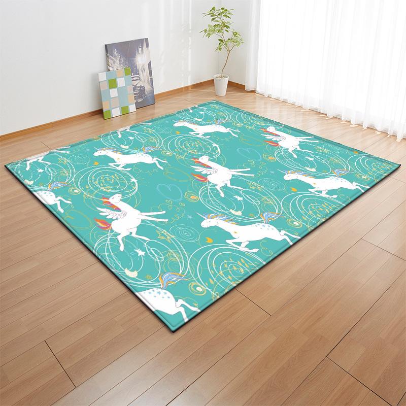 Cartoon Pink Rainbow Unicorn Carpet Soft Girl Room Rugs and Carpets for Home Living Room Cute Kids Bedroom Play Mat Home Decor
