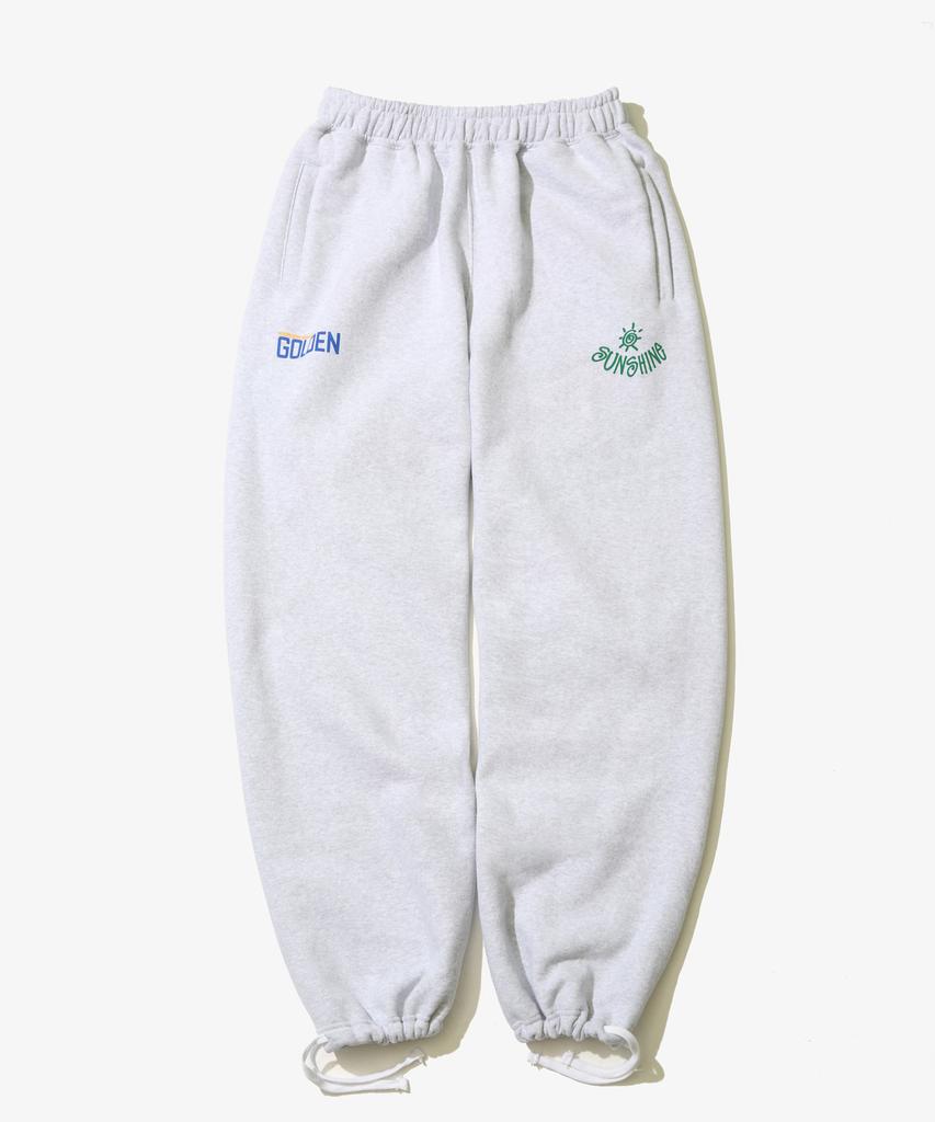 GOLDEN SUNSHINE Sunshine String Sweatpants_White Melange