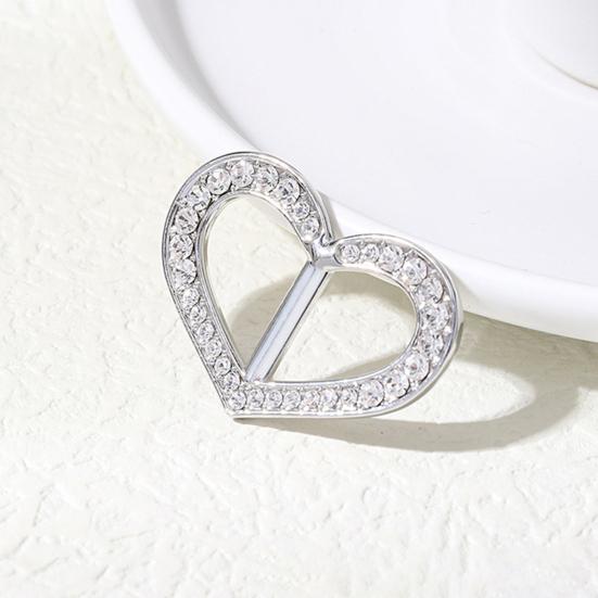 Scarf Buckle Clip for Women Smooth Edges No Snag Silk Ring with Rhinestones Non-Slip