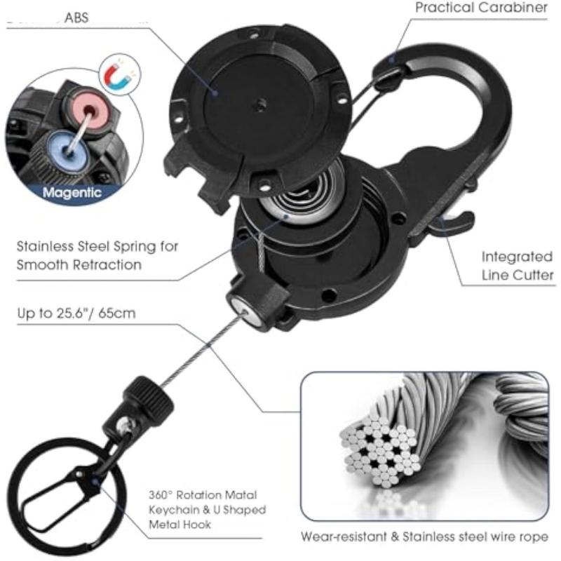 Retractable Pull Badges Holder Steel Wire Rope Buckle Key Holder Chain Outdoor Antitheft Keychain Tool Enduring