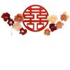 3D Wedding Xi Character Stickers & Crepe Paper Flowers for Bedroom and Living Room Decor