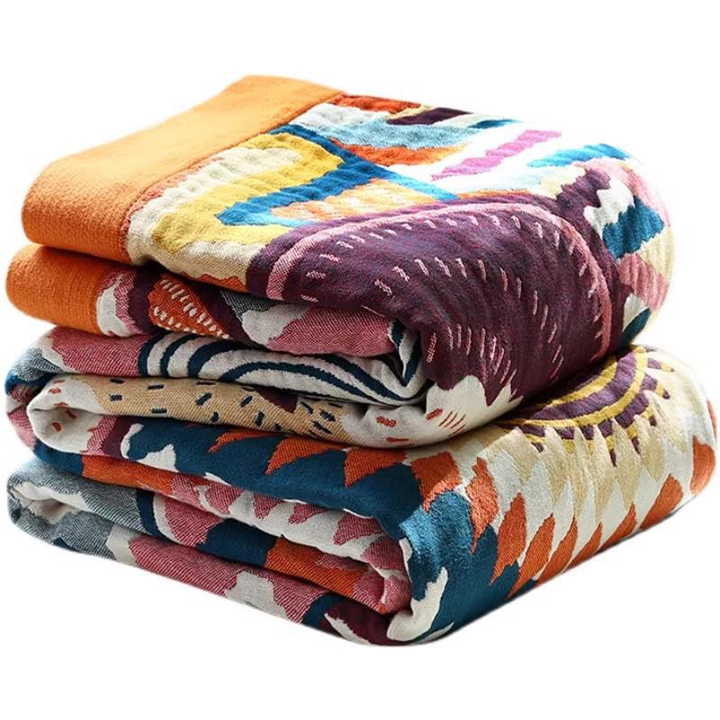 Minimalist Gauze Cotton Blanket and Towel – Lightweight Summer Quilt for Single/Double Beds