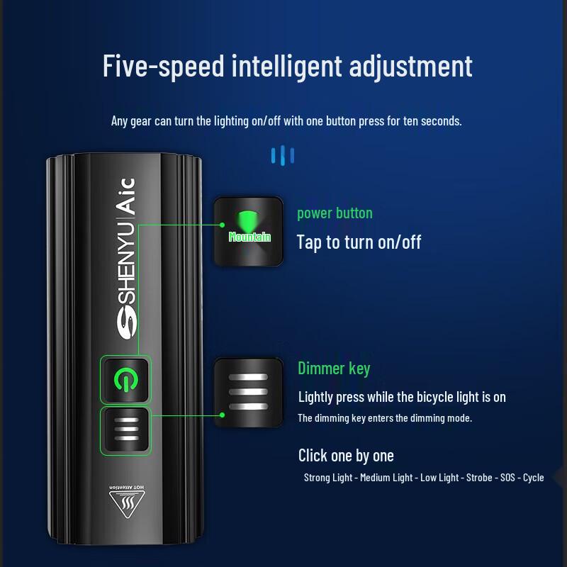 SHENYU E300 Dual-Head Strong Beam Bicycle Light