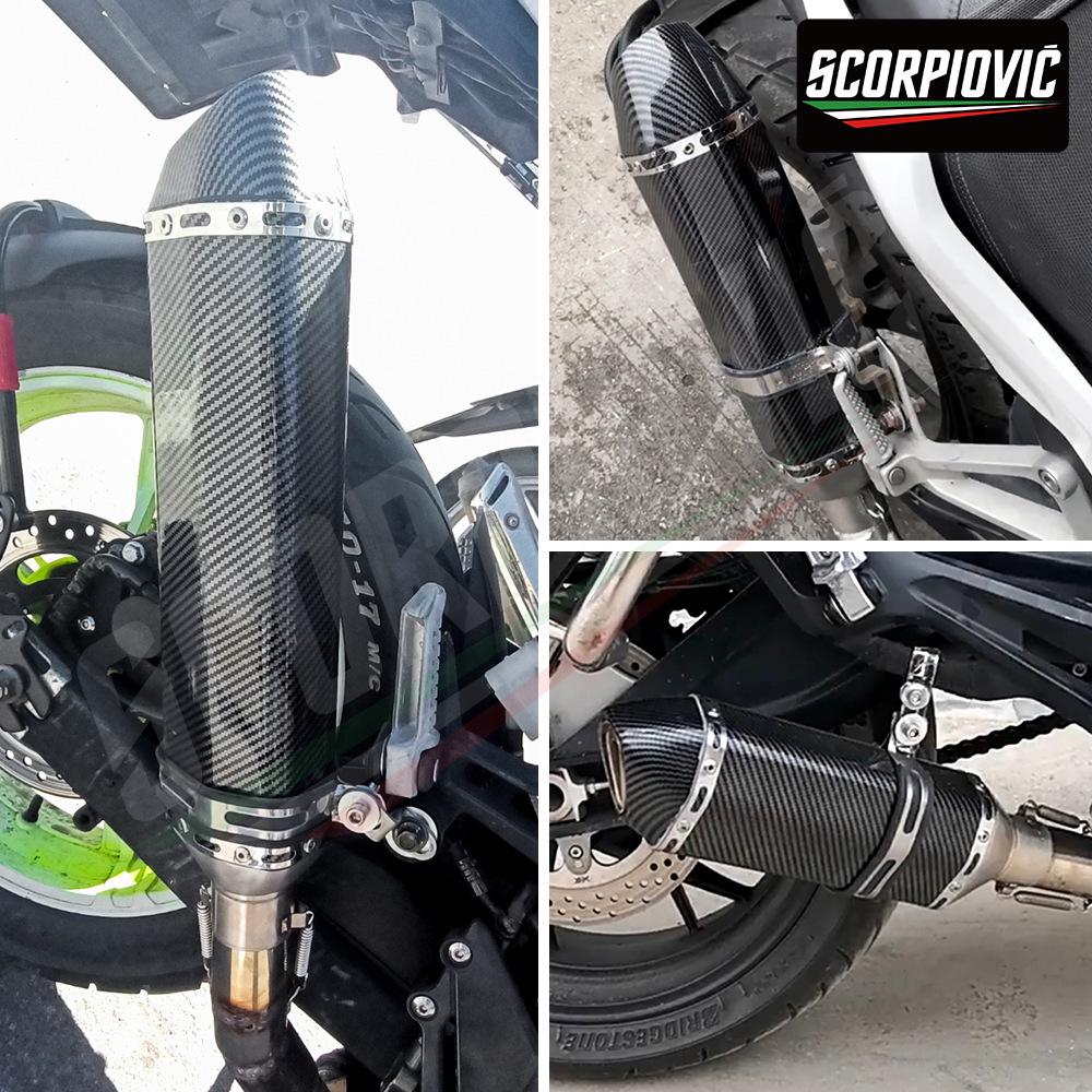 Carbon Fiber Hexagonal Exhaust Muffler Universal 51MM for CBR650 Sai 600 321R