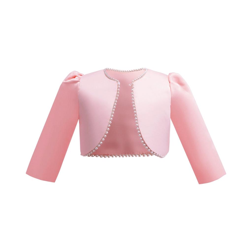 Kids Cropped Long-Sleeve Coat Formal Wear Accessory